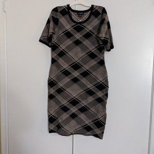 Black and Beige Sweater Dress